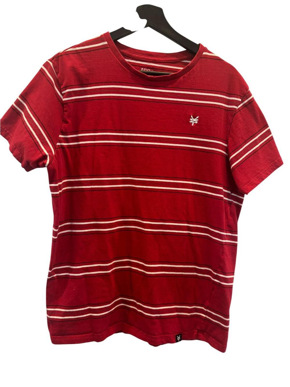 🔥 Y2K Zoo York Red Striped T-Shirt Skate Streetwear Graphic Tee